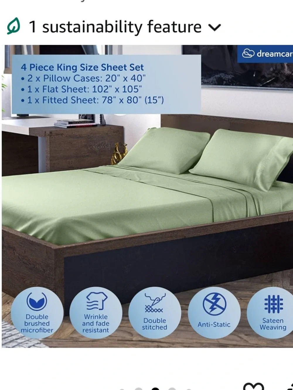 King Size 4 Piece Sheet Set